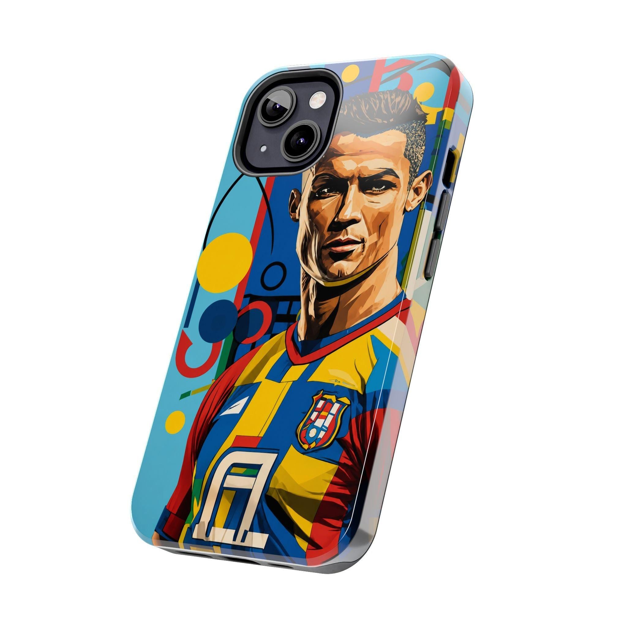 Portugal  legend Pop Art Tough Phone Case — Colorful Soccer Legend Protective Cover.
