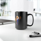 Kids Sports Mascot Black Mug — Personalized Name Option (11oz/15oz)