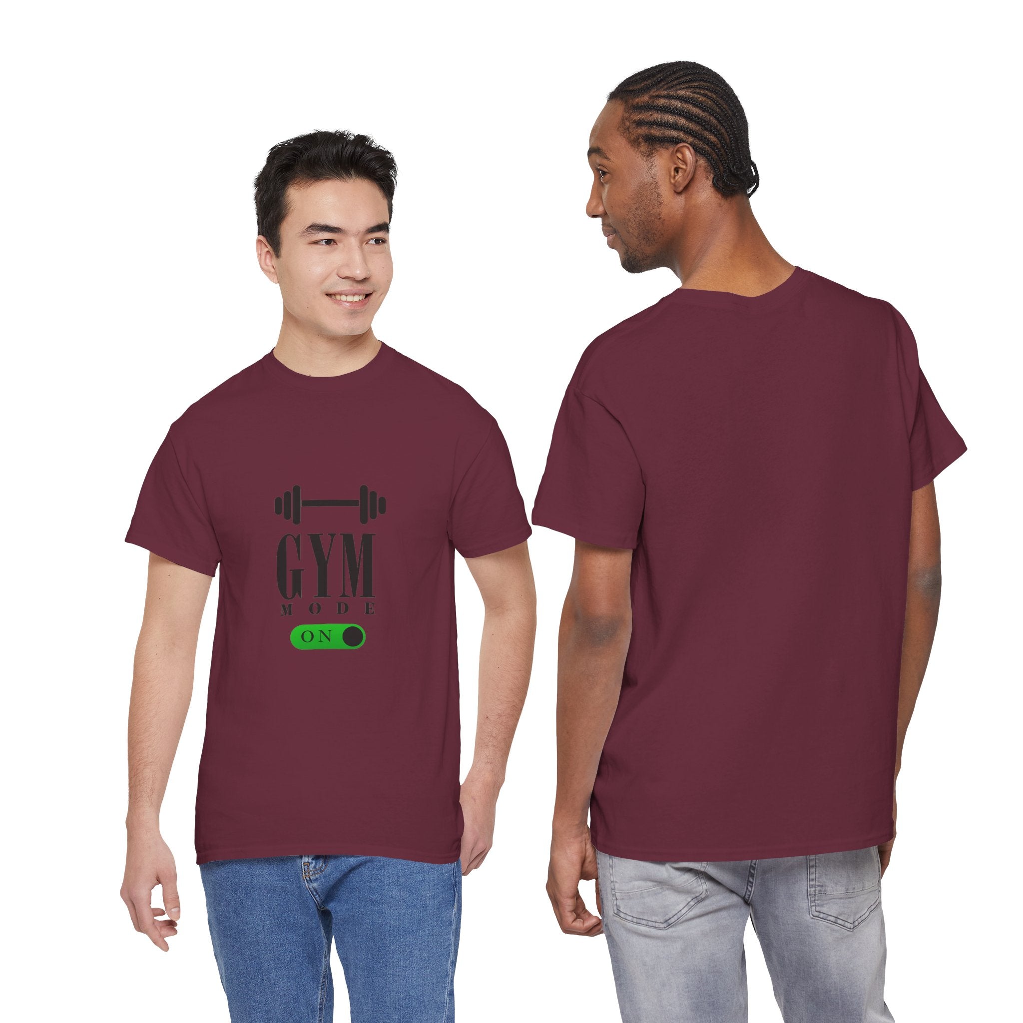 Gym Mode On T-Shirt — Workout Tee with Barbell Graphic