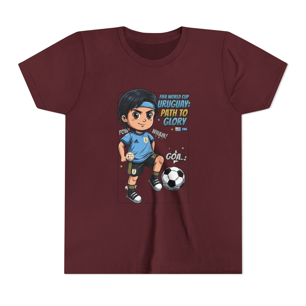 Youth Soccer Tee – Cute Cartoon Player "Ready to Score" Kids Jersey