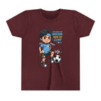 Youth Soccer Tee – Cute Cartoon Player "Ready to Score" Kids Jersey