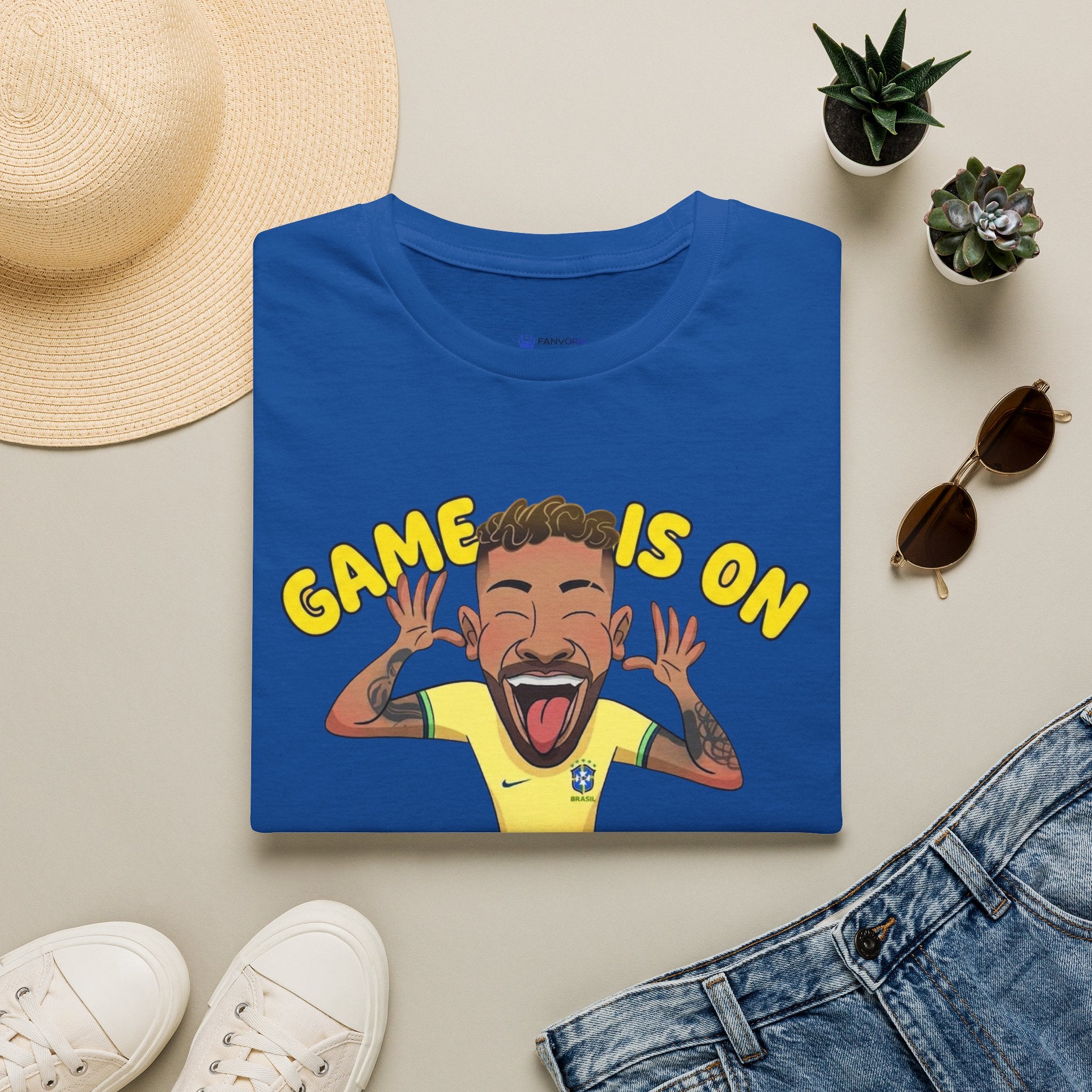 Soccer 'Game Is On' Graphic funny figure design  T‑Shirt