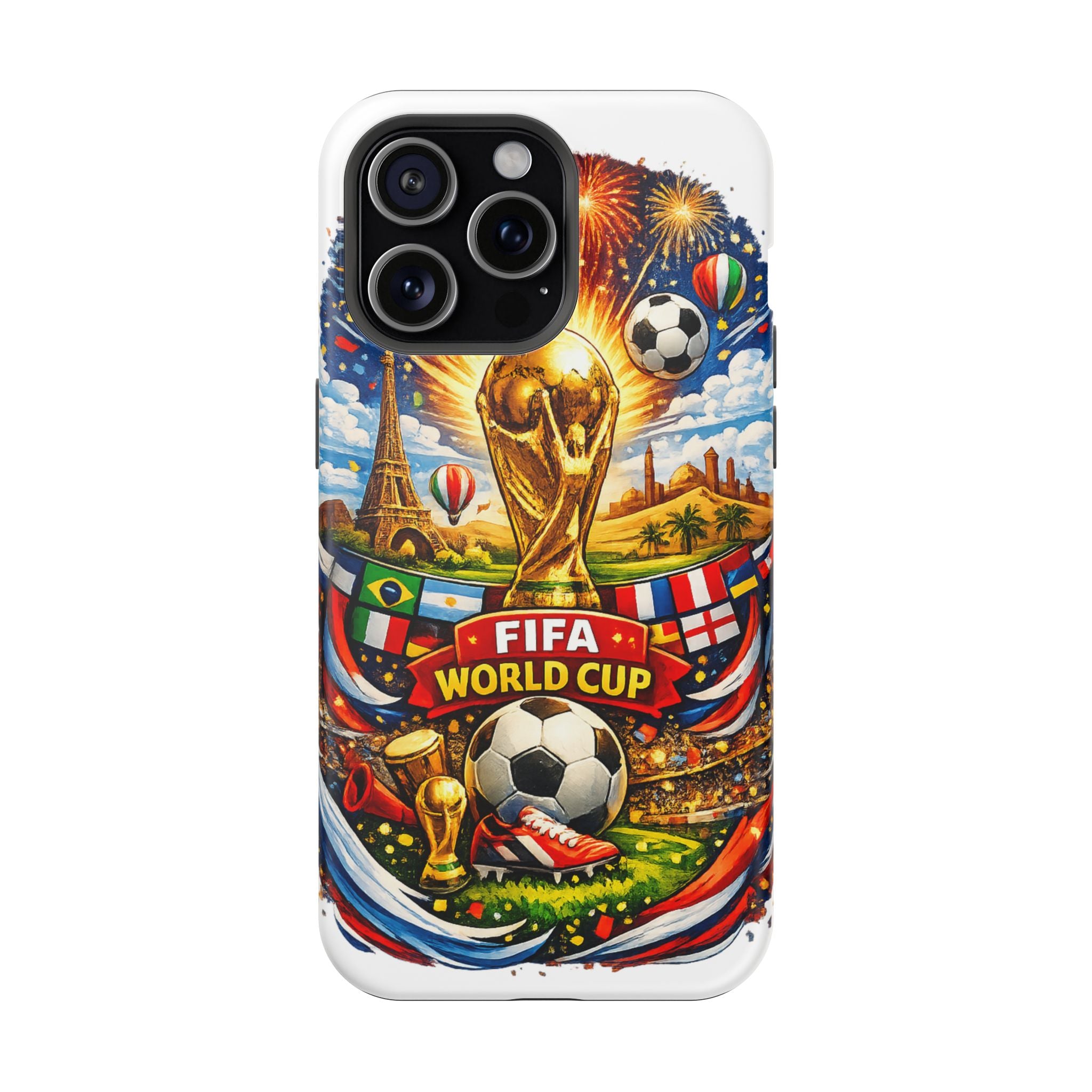 Soccer Magnetic Impact-Resistant Phone Case — FIFA Trophy Design
