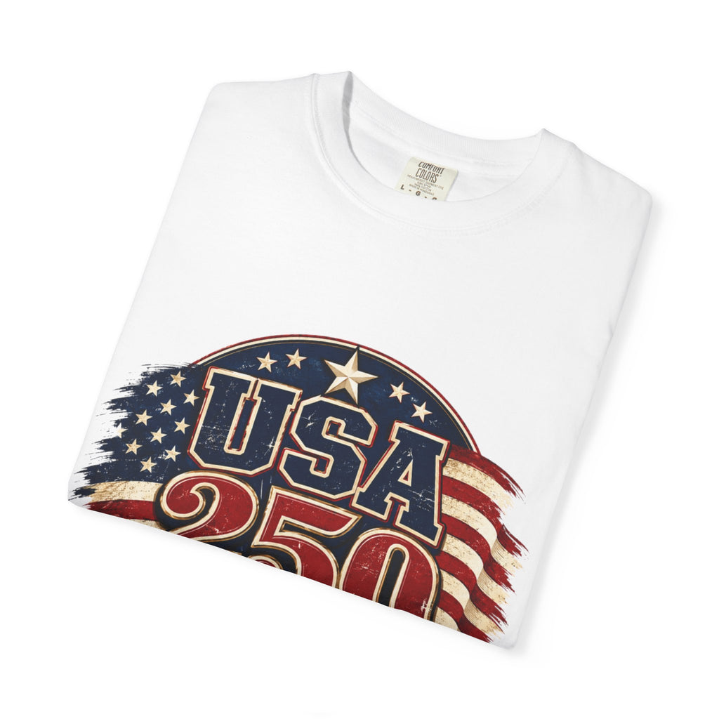 USA 250 T-Shirt — Patriotic "Serving Liberty Since 1776" Anniversary Tee