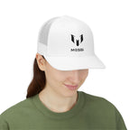 Messi Logo Trucker Cap — White Snapback Hat for Soccer Fans