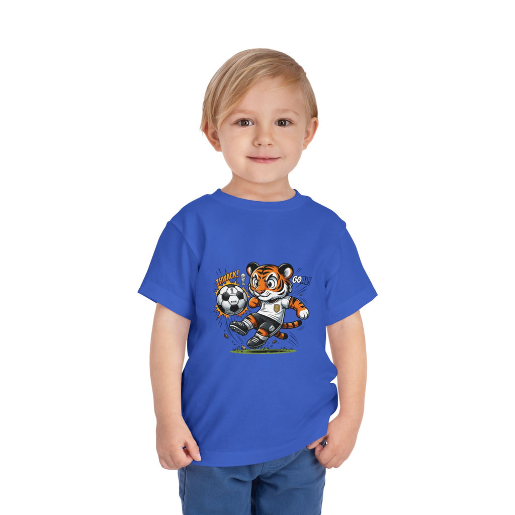 Toddler Soccer Tiger Tee — Cute Kicking Tiger Football Shirt for Kids