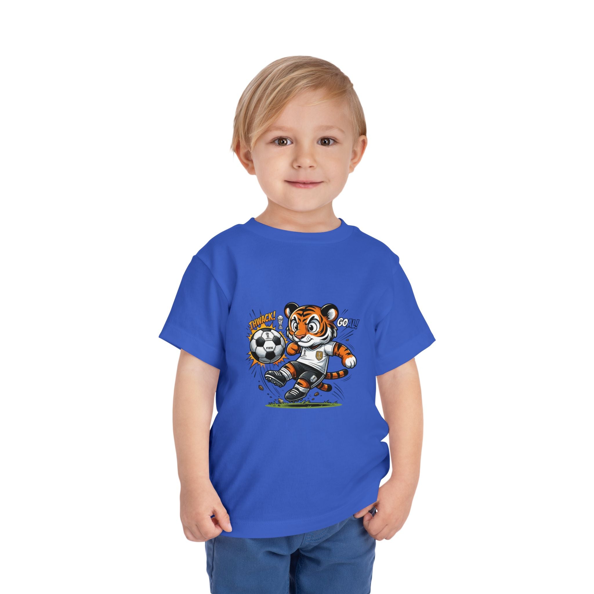 Toddler Soccer Tiger Tee — Cute Kicking Tiger Football Shirt for Kids