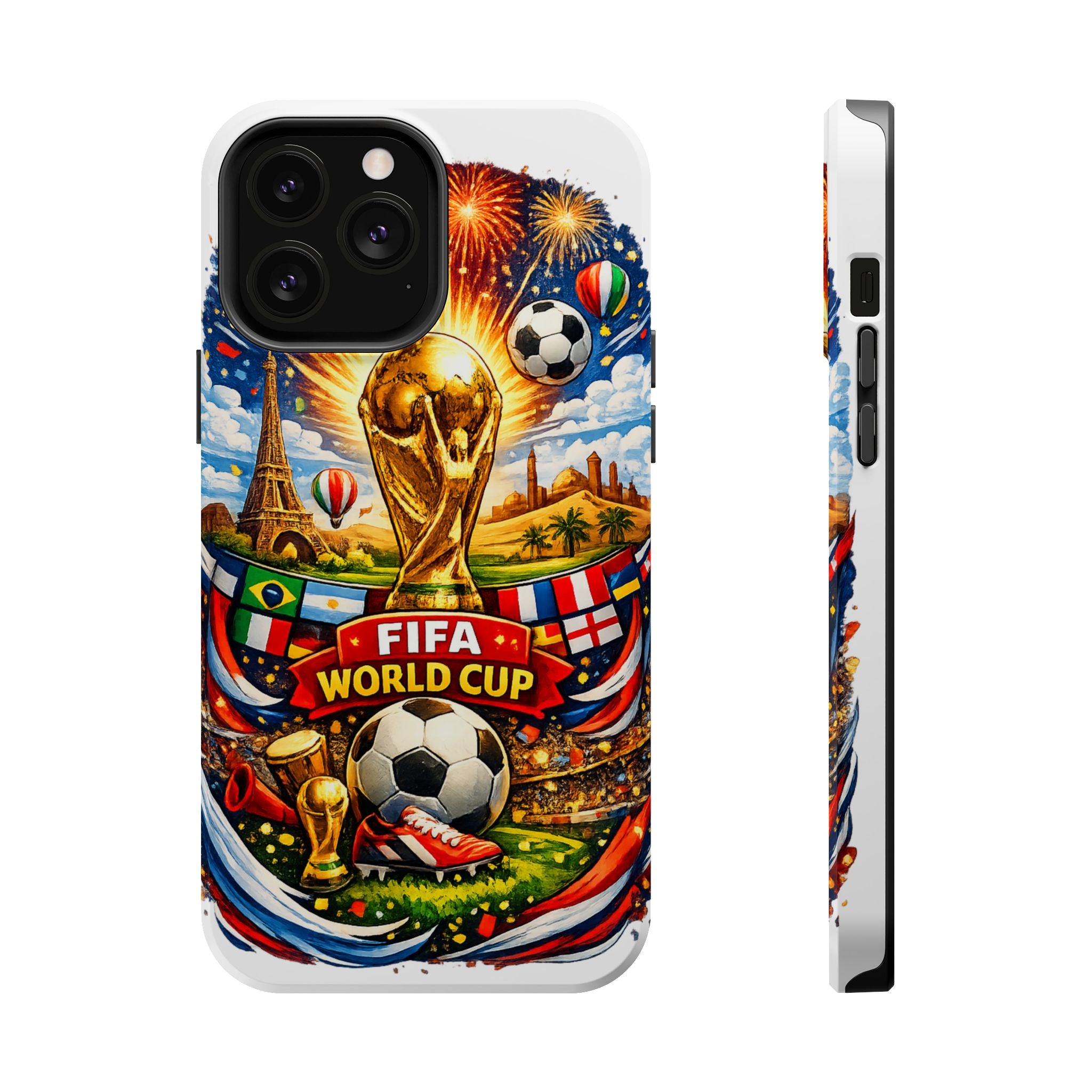 Soccer Magnetic Impact-Resistant Phone Case — FIFA Trophy Design