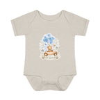 Baby Bodysuit - Blue Teddy Bear with Balloons "Happy Birthday" Infant Onesie