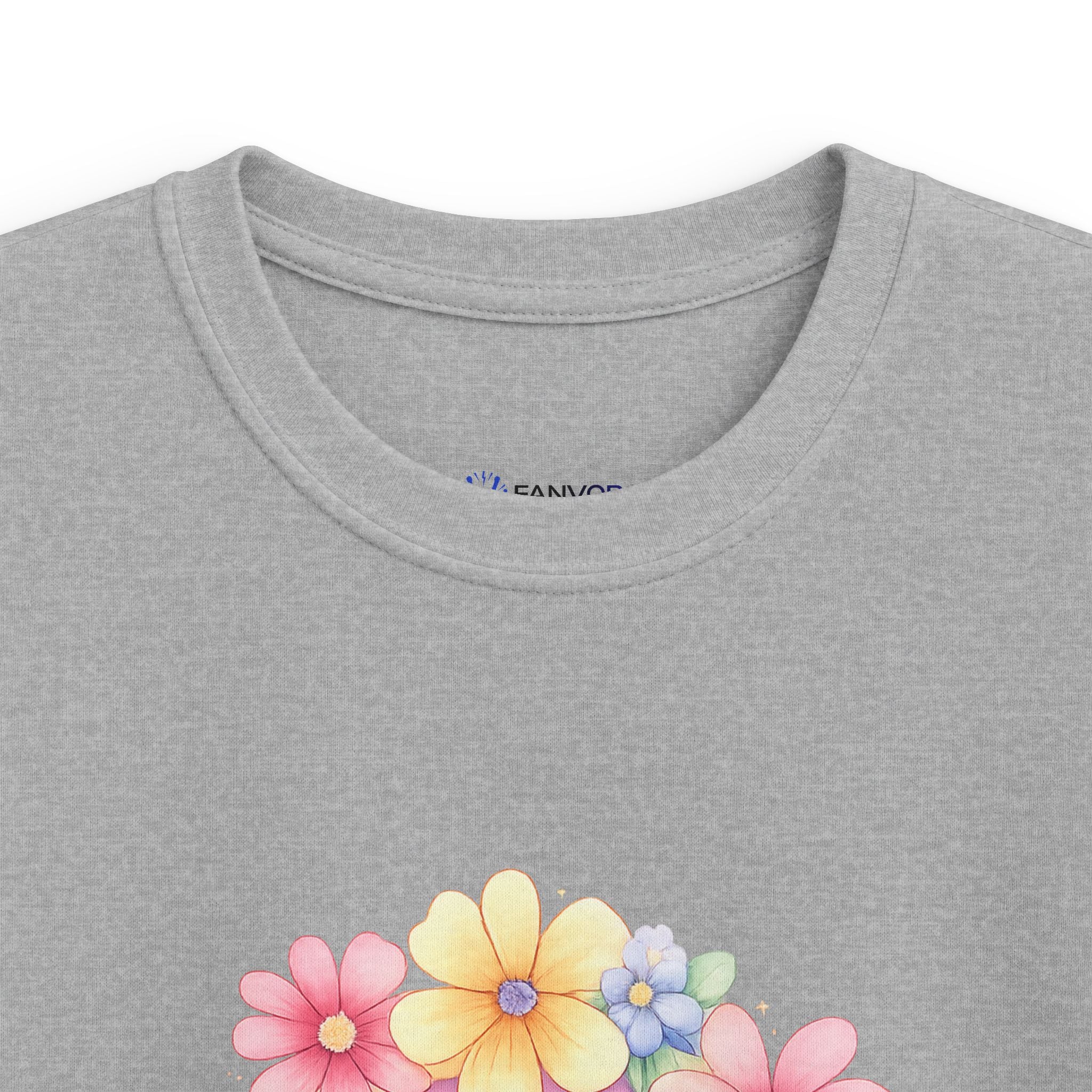 Kids Tee — Pastel Rainbow "Happy Birthday" Floral Design