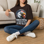 Patriotic Eagle T-Shirt — 'Freedom in My Blood' American Flag Tee design.