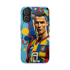 Portugal  legend Pop Art Tough Phone Case — Colorful Soccer Legend Protective Cover.