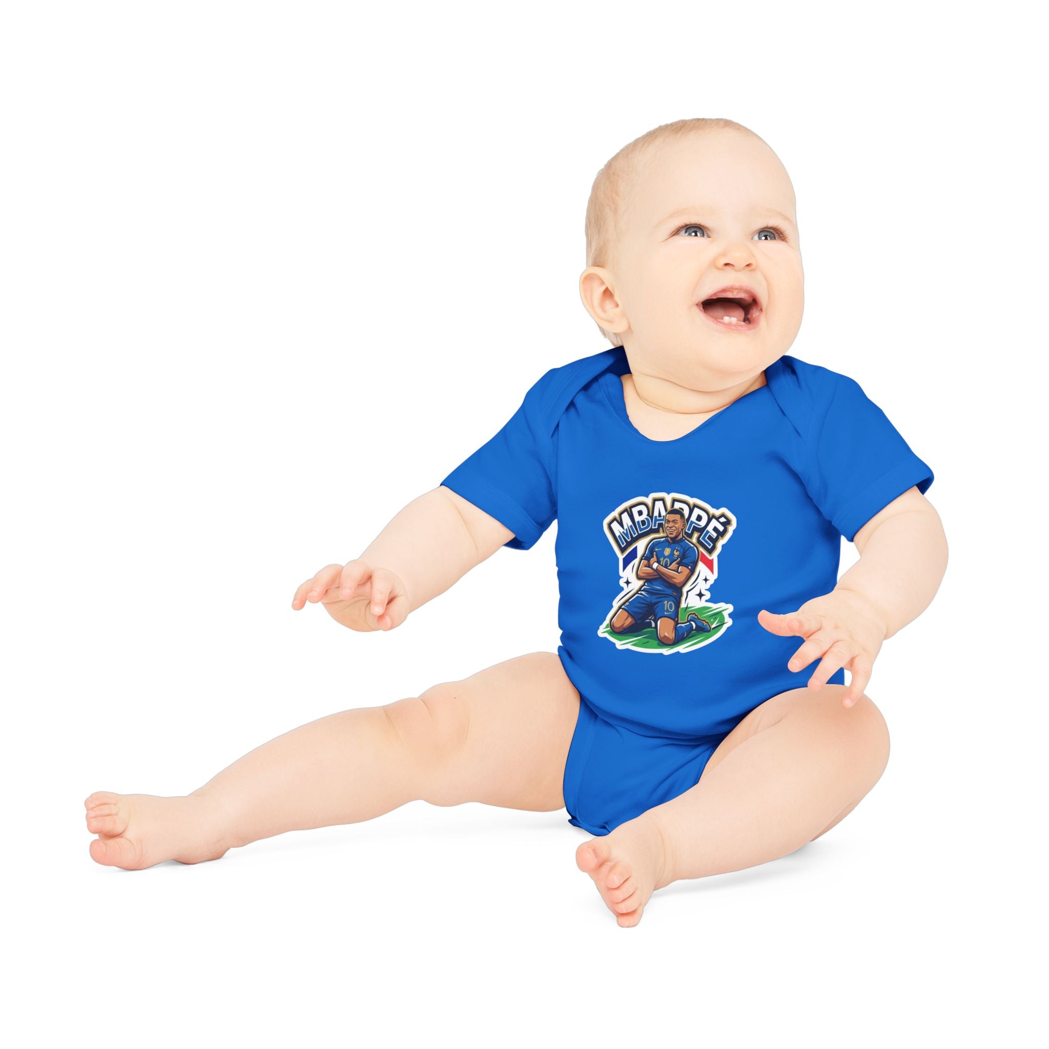 Baby Bodysuit - "France #10 Footballer Rising Star Fan Version" Future Soccer Player & Game Day Energy Organic Baby Onesie