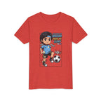 Youth Soccer Tee – Cute Cartoon Player "Ready to Score" Kids Jersey
