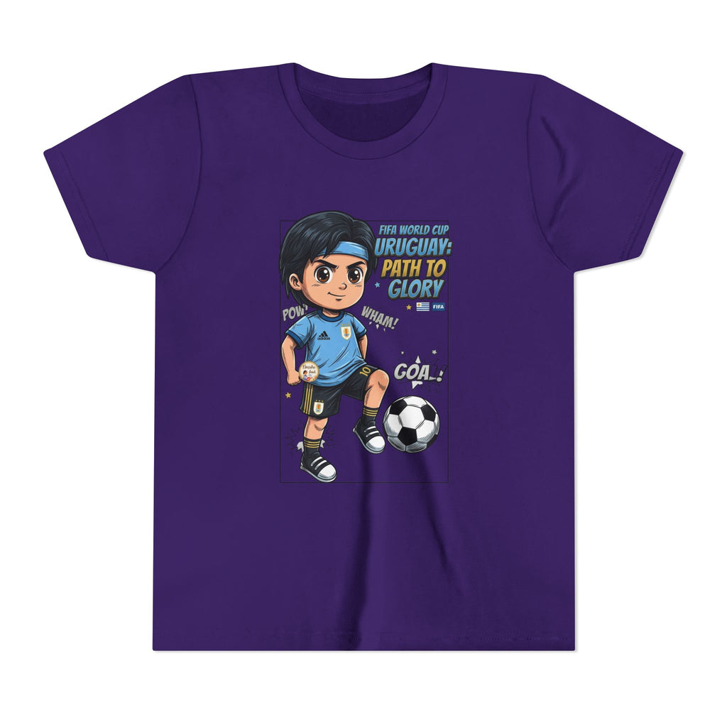 Youth Soccer Tee – Cute Cartoon Player "Ready to Score" Kids Jersey