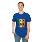 Gym Retro Blocks T‑Shirt — Vintage Fitness Silhouette Tee