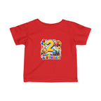 2nd Birthday Infant Tee — Colorful Trucks, Balloons & 'Happy Birthday' Design