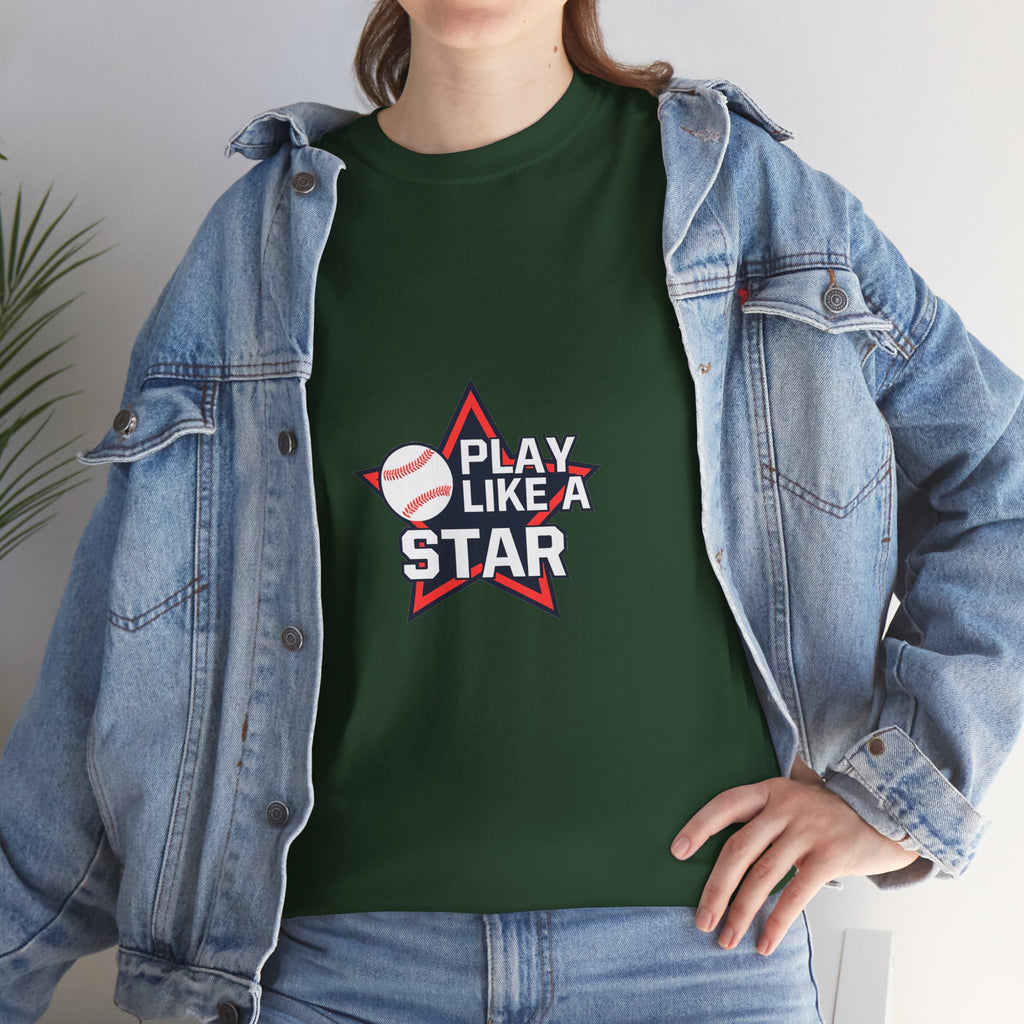 Play Like a Star Baseball Tee — Kids & Youth Sports Shirt