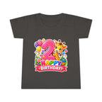 2nd Birthday Toddler T-Shirt — Cute Giraffe "Happy Birthday" Design