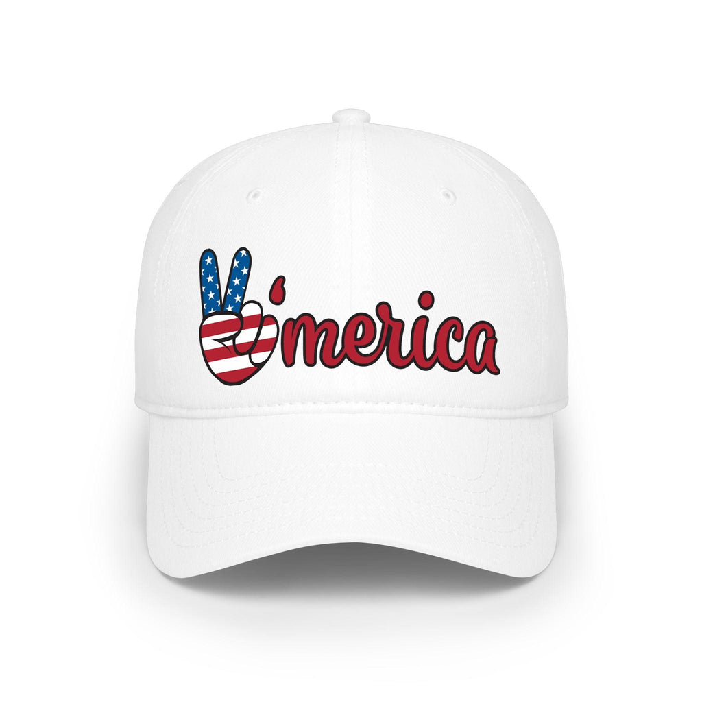 Merica peace sign patriotic baseball cap