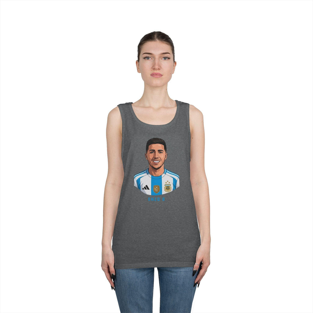 "I am Here to Stay" Argentina Soccer Star Tank Top — Jersey Portrait World Cup 2026.