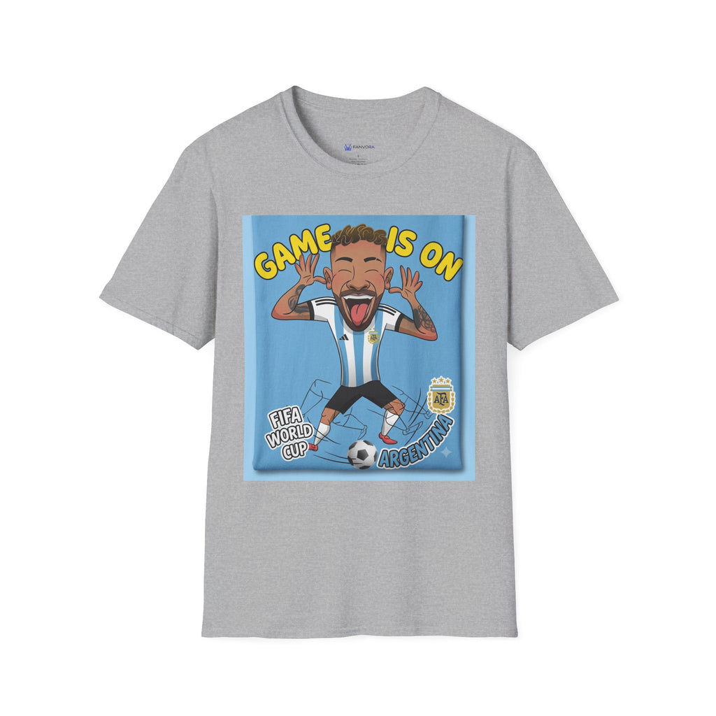 Soccer Fan T-Shirt — "Game Is On" Cartoon Player Graphic