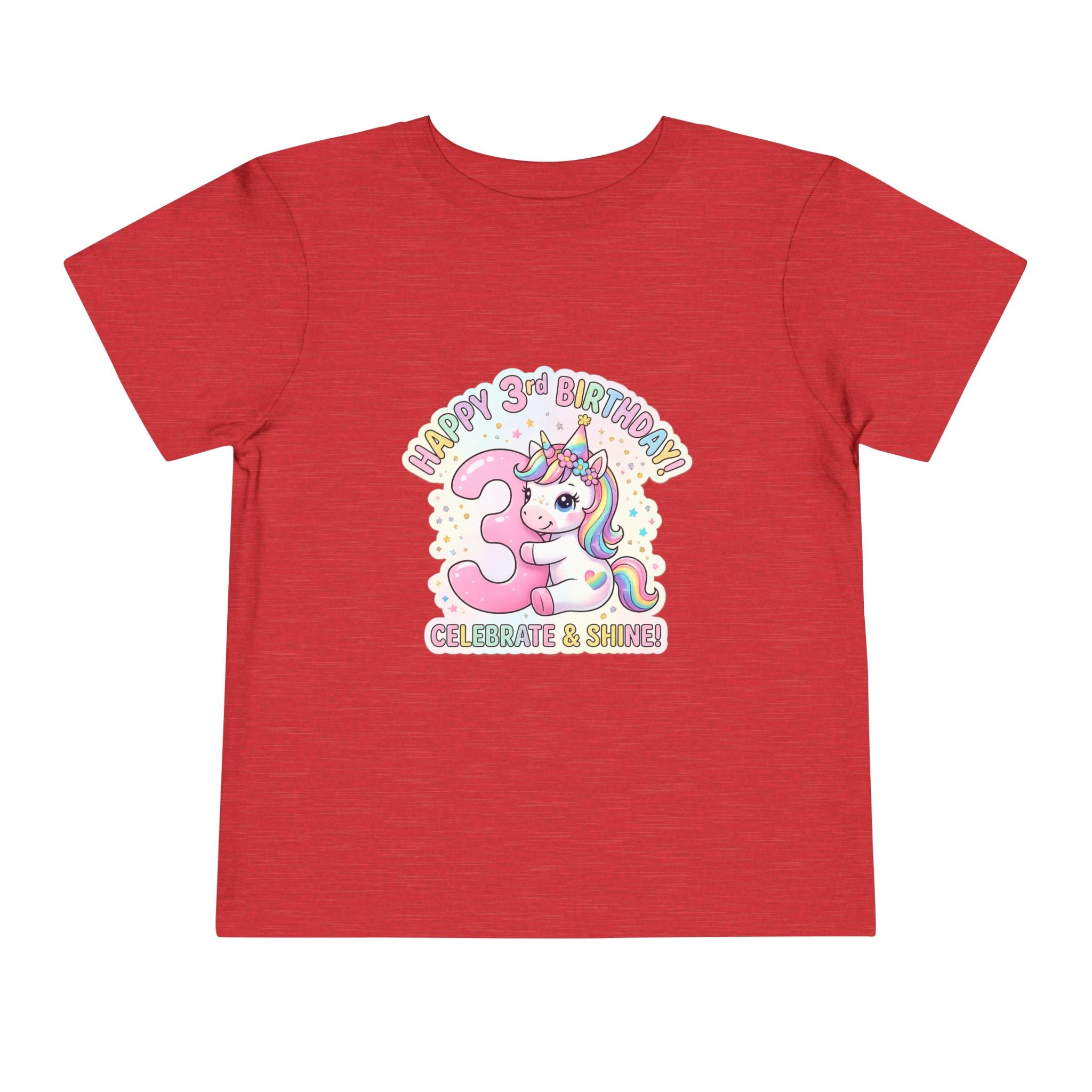 Toddler Unicorn 3rd Birthday Tee — "Happy 3rd Birthday!" Celebrate & Sparkle