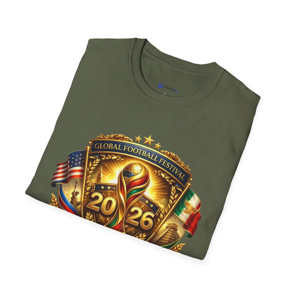 2026 Global Football Festival T-Shirt — Style Soccer Tee with USA & Mexico Flags