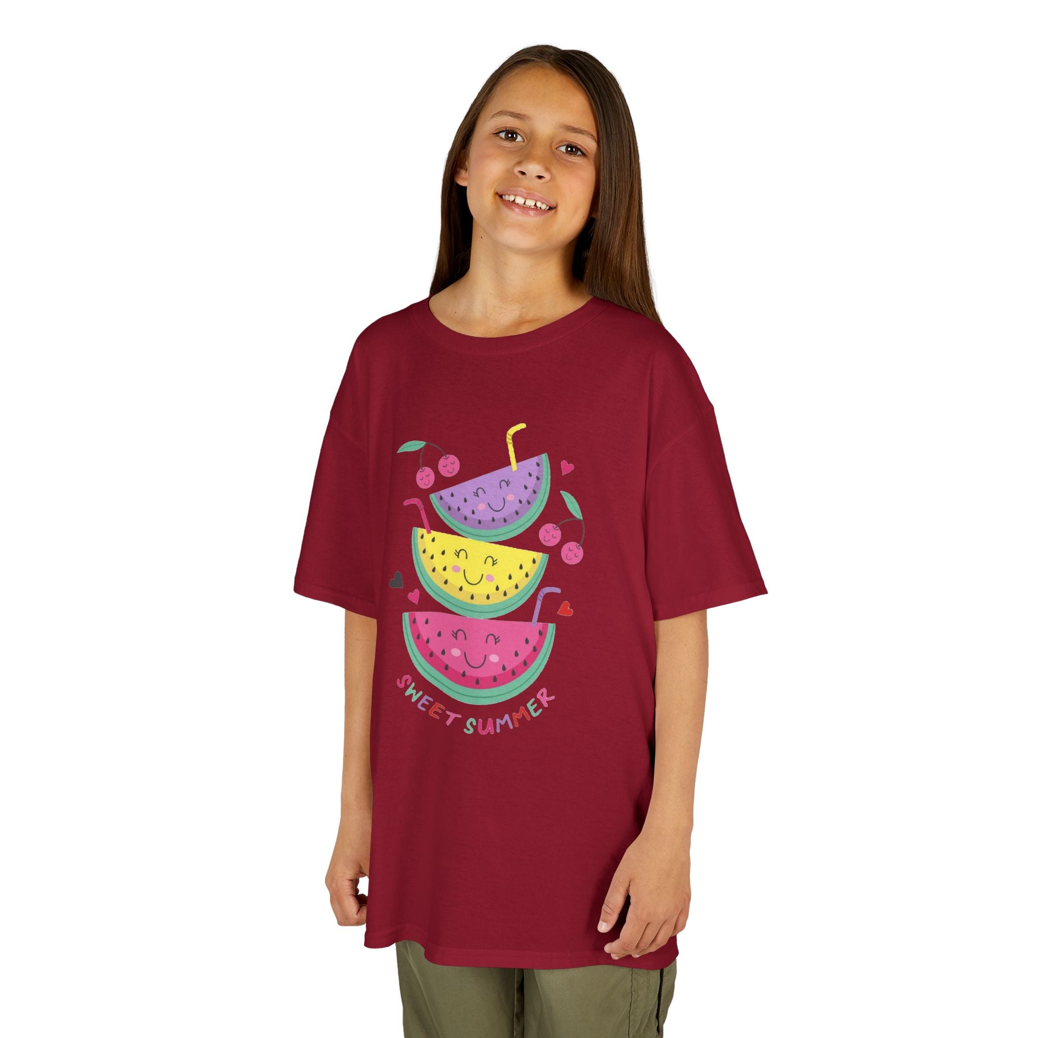 Kids T-Shirt — Cute Stacked Watermelon Illustration with "Sweet Things" Text