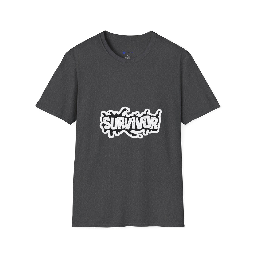 Survivor Graphic T-Shirt — Bold Grunge Logo Tee for Cancer, Trauma & Recovery Awareness