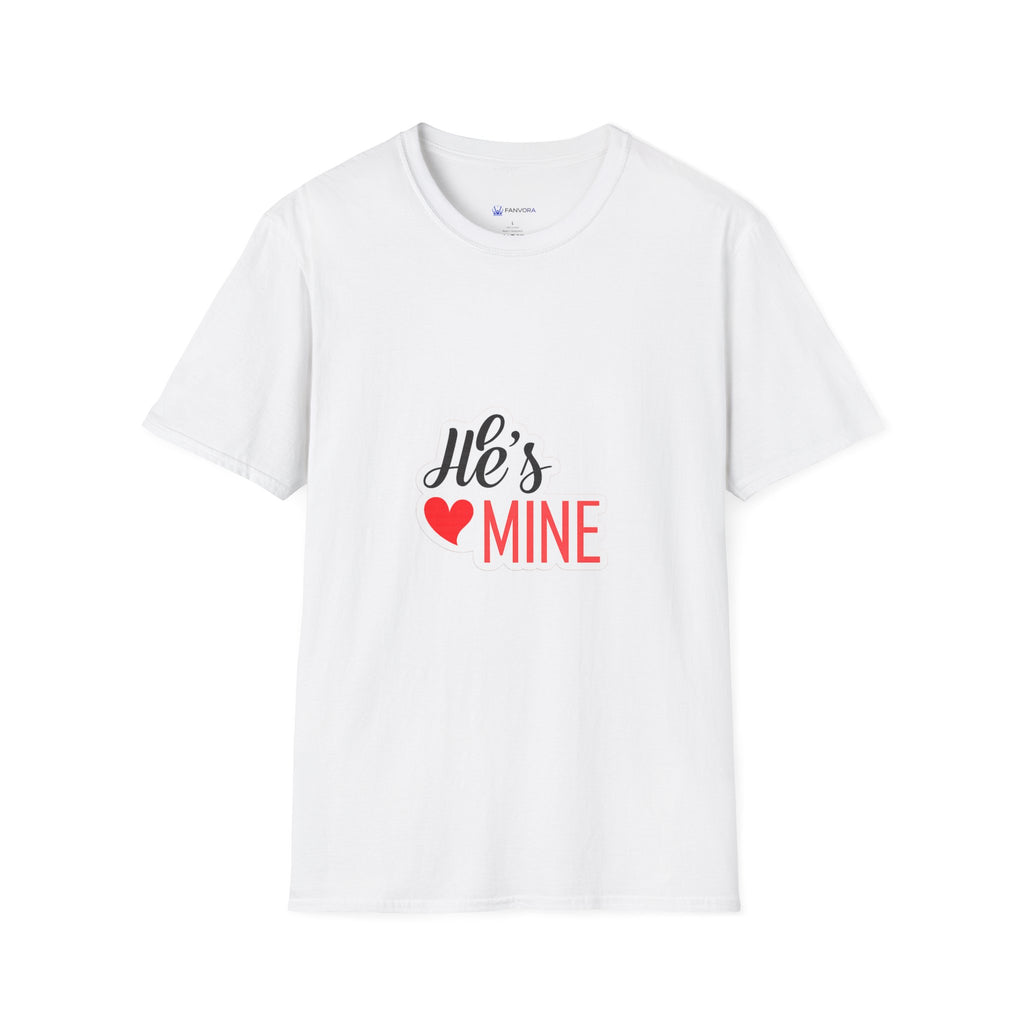 He's Mine T-Shirt — Couples Heart Graphic Tee
