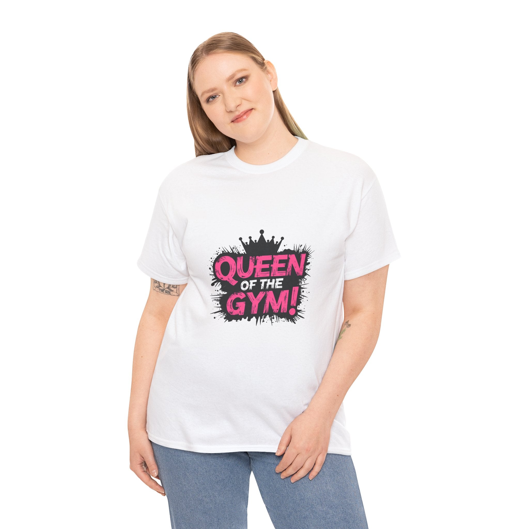 Queen of the Gym T-Shirt — Pink Crown Fitness Tee