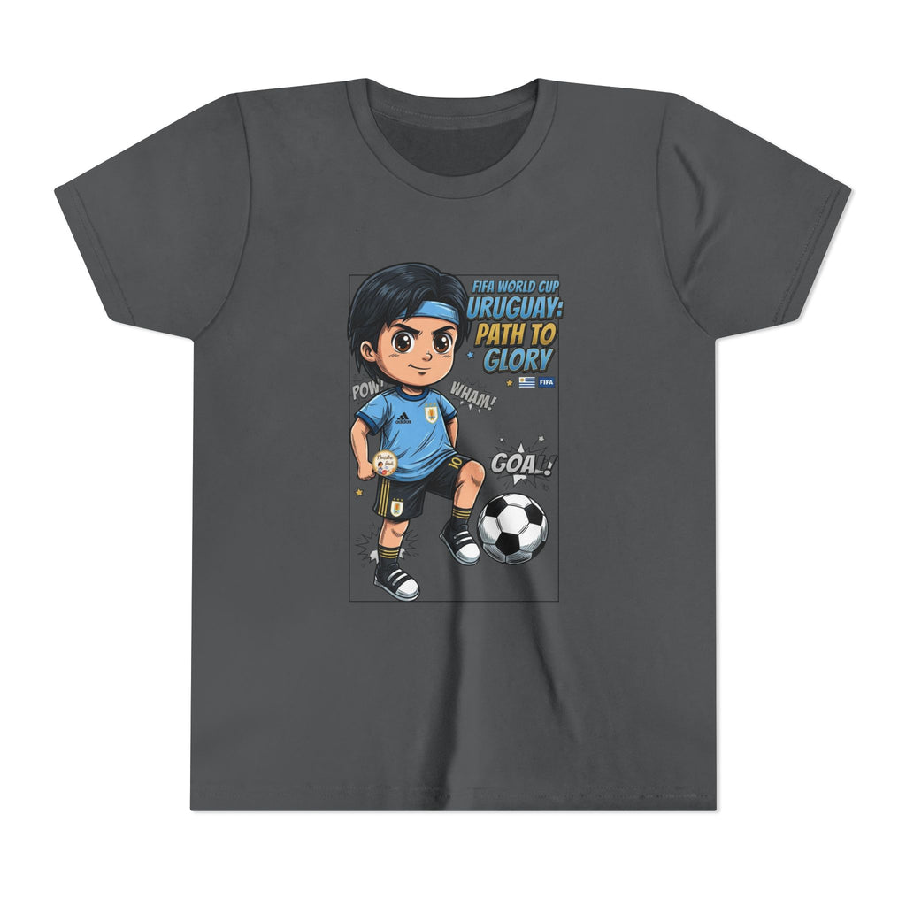 Youth Soccer Tee – Cute Cartoon Player "Ready to Score" Kids Jersey