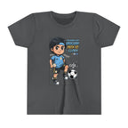 Youth Soccer Tee – Cute Cartoon Player "Ready to Score" Kids Jersey