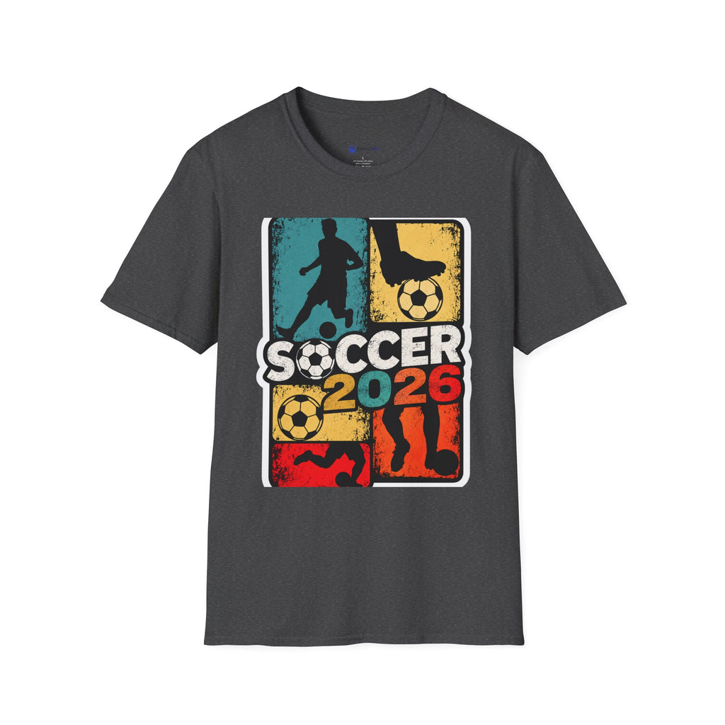 Soccer 2026 Retro colorful Graphic T-Shirt design.