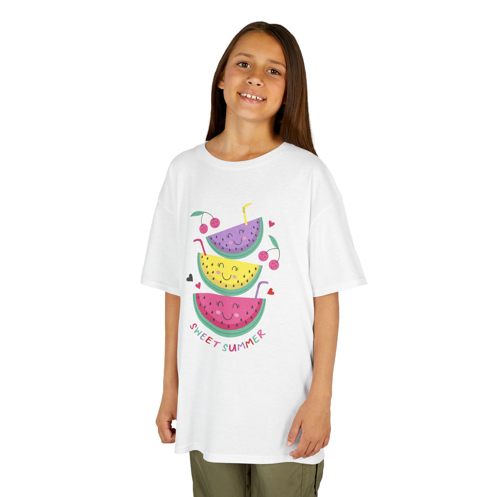Kids T-Shirt — Cute Stacked Watermelon Illustration with "Sweet Things" Text