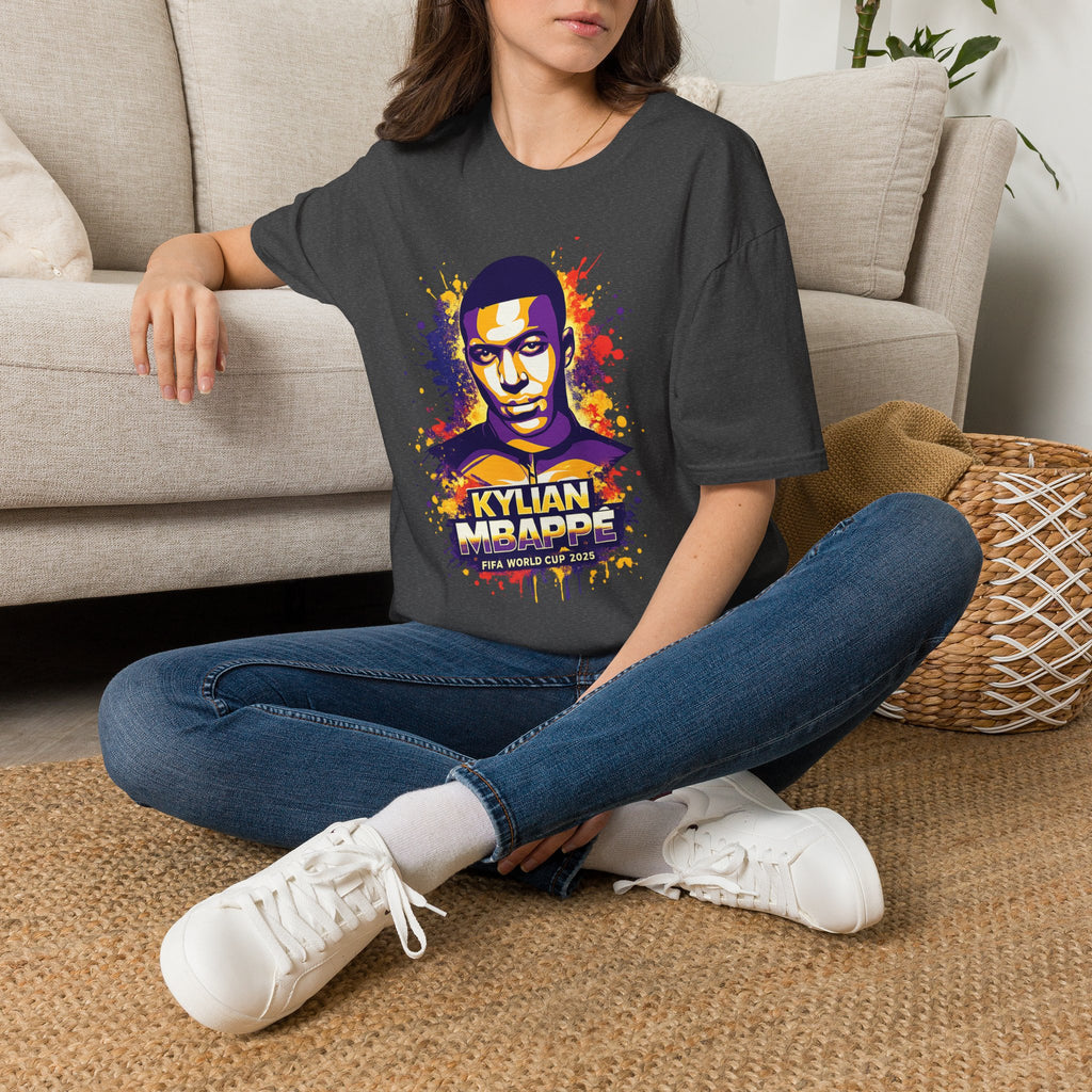 France legend Graphic T-Shirt — Vibrant Splash Portrait Soccer Fan Tee