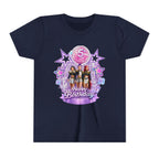 Girls' 5th Birthday Tee - 'Happy Birthday' Glitter Stars Design