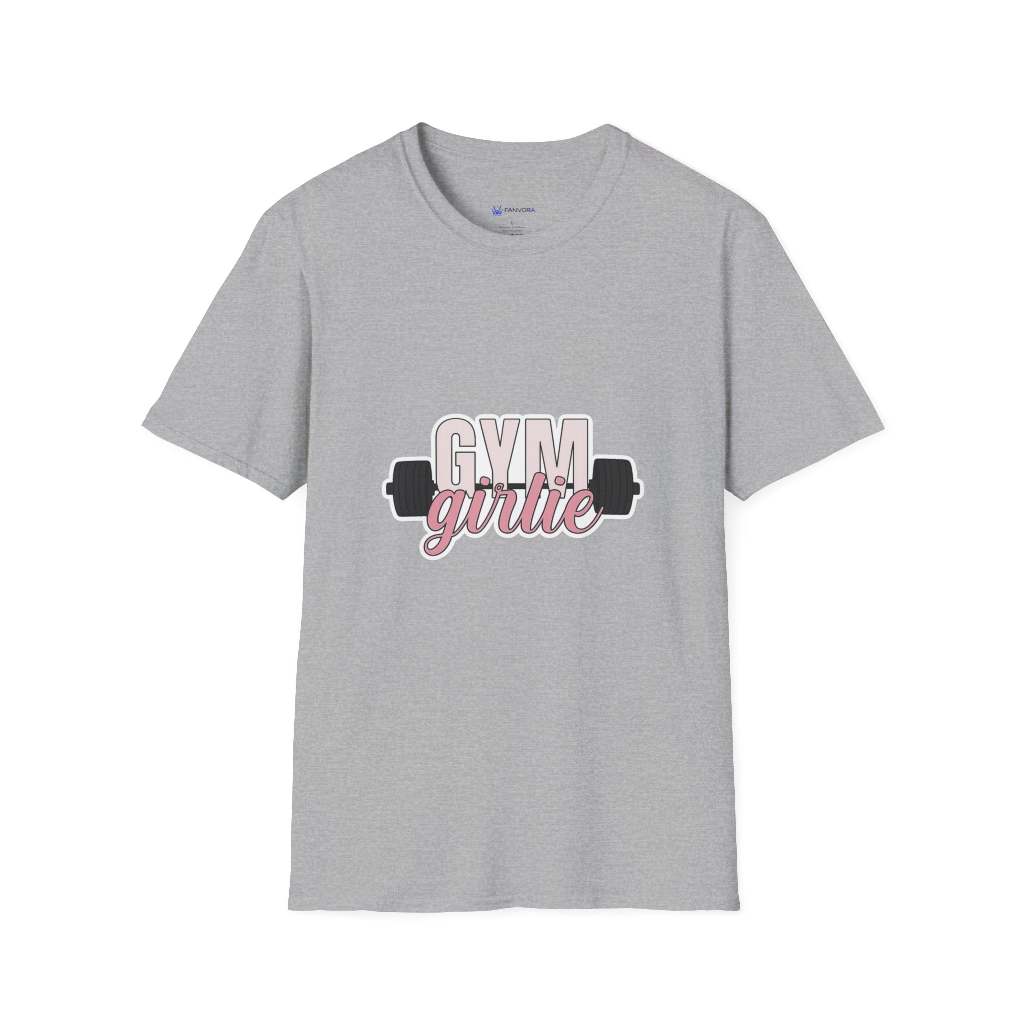 Gym Girlie T-Shirt — Women’s Fitness Tee with Barbell Graphic