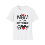 Mom of the Birthday Boy T-Shirt — Cute Minnie/Mickey Theme Disney Birthday Tee