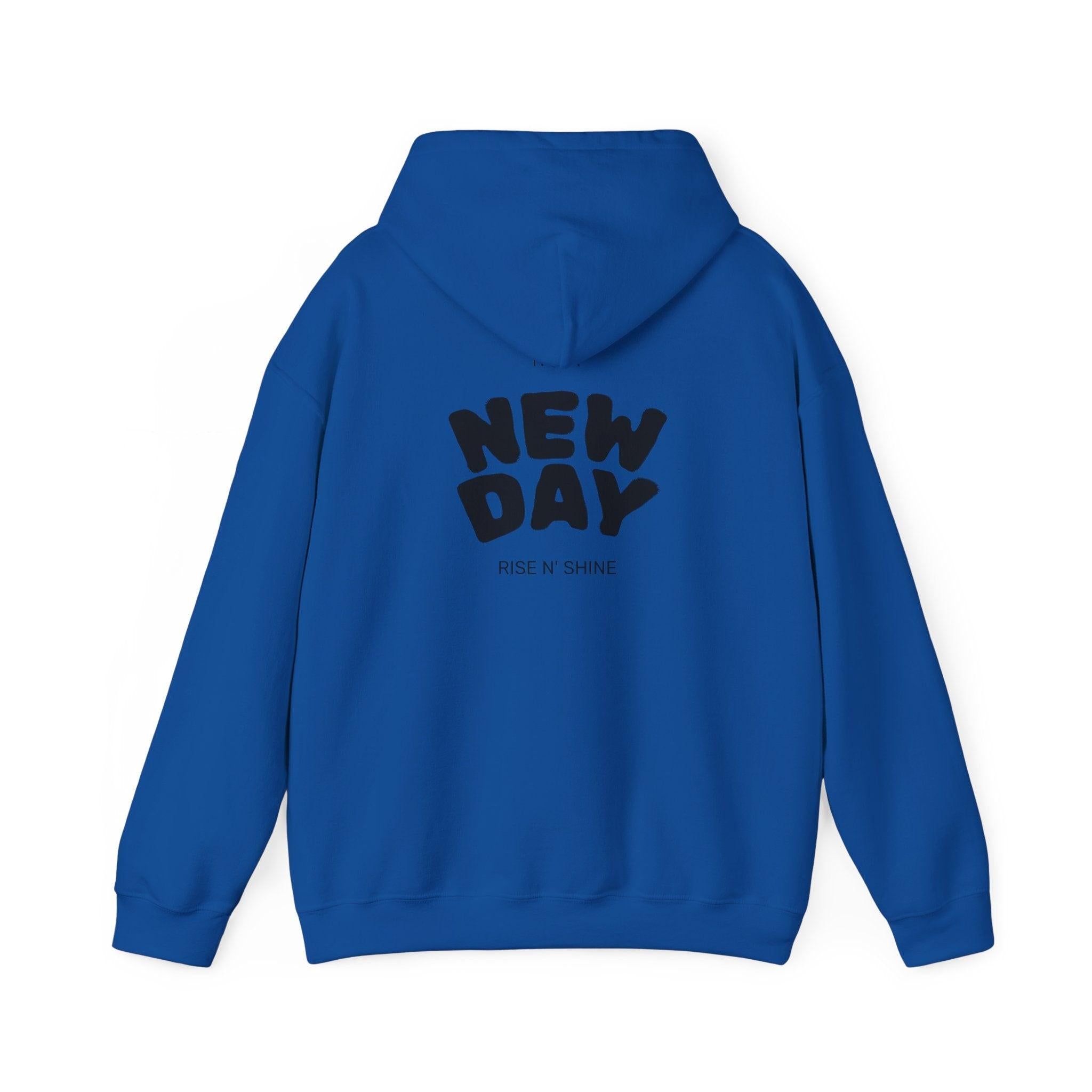 New Day Hoodie — "I'm Happy" Minimal Positive Graphic Sweatshirt.