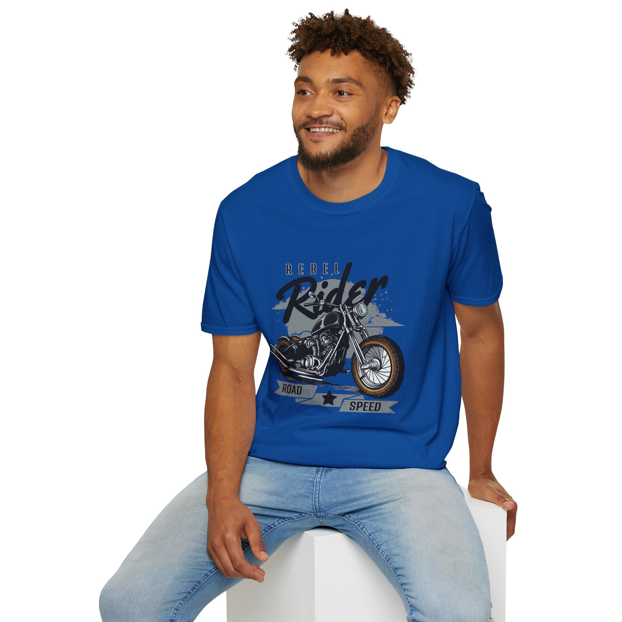 Rebel Rider Motorcycle T-Shirt — Vintage Biker Graphic Tee