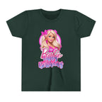 Youth Tee — "Barbie Happy Birthday" Pink Birthday Graphic Shirt