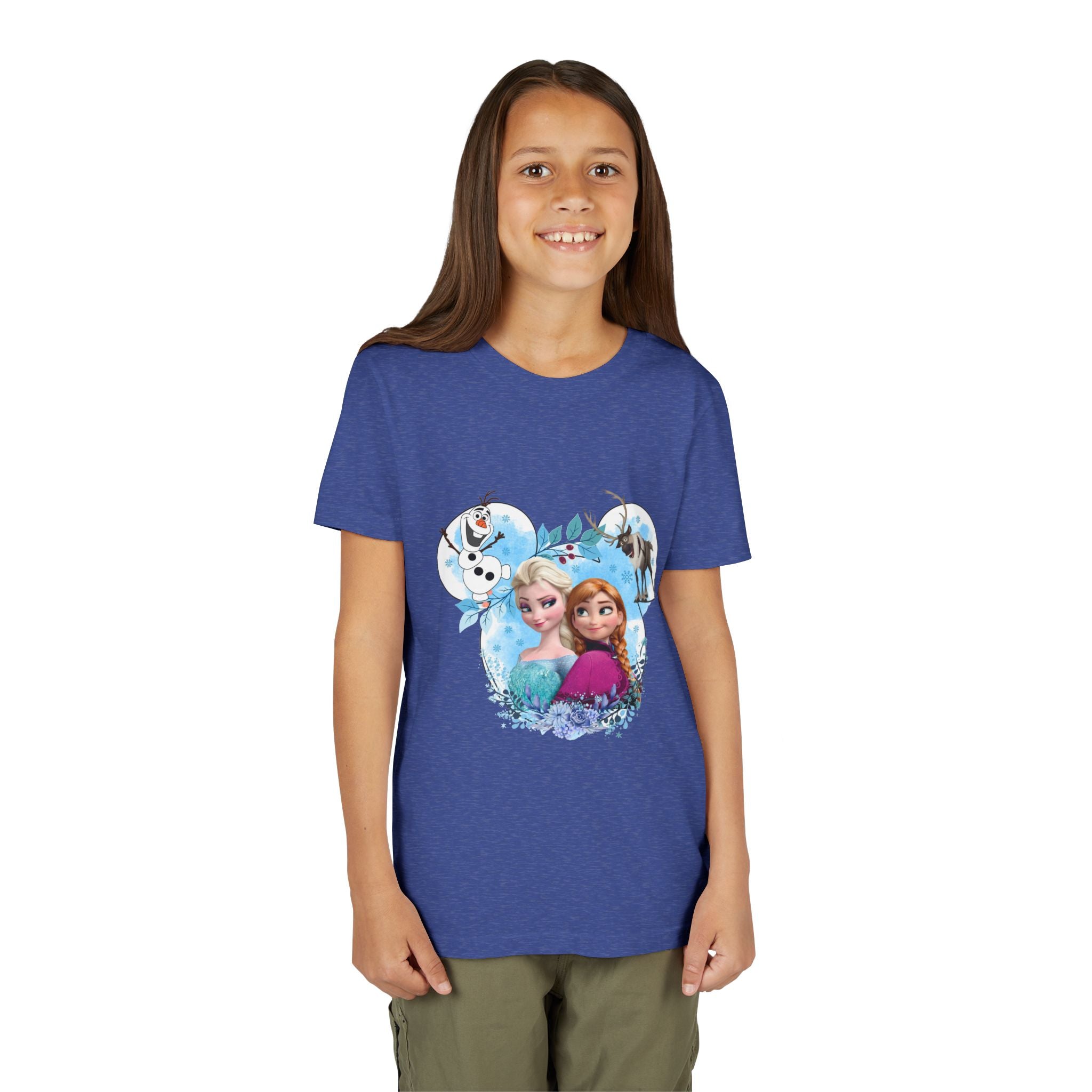 Girls' Frozen Princesses Youth Tee – Elsa & Anna Winter Friends Shirt