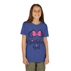 Birthday Girl Youth Tee — Pink Bow Party Shirt for Girls