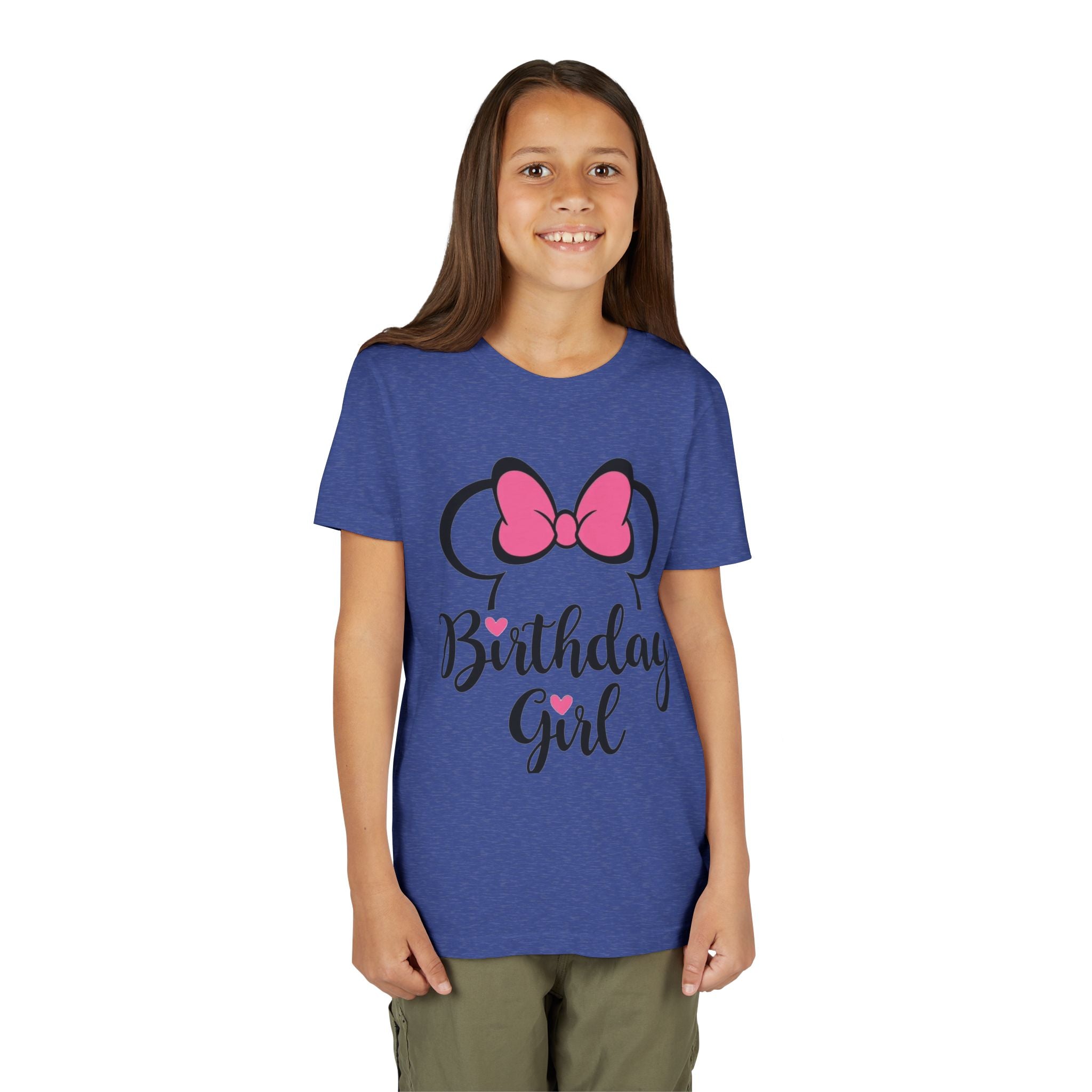 Birthday Girl Youth Tee — Pink Bow Party Shirt for Girls