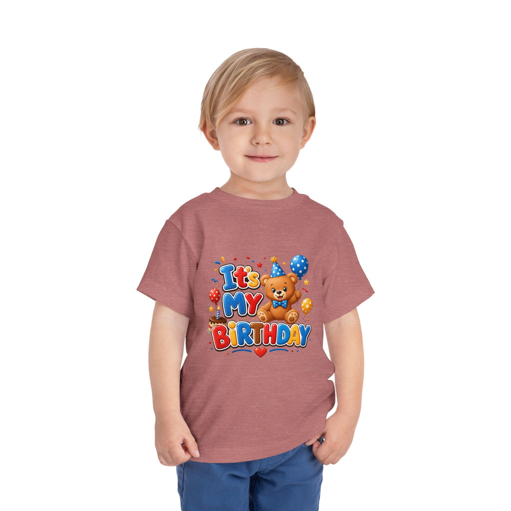 Toddler Birthday Tee — "It's My Birthday" Bear Party Shirt