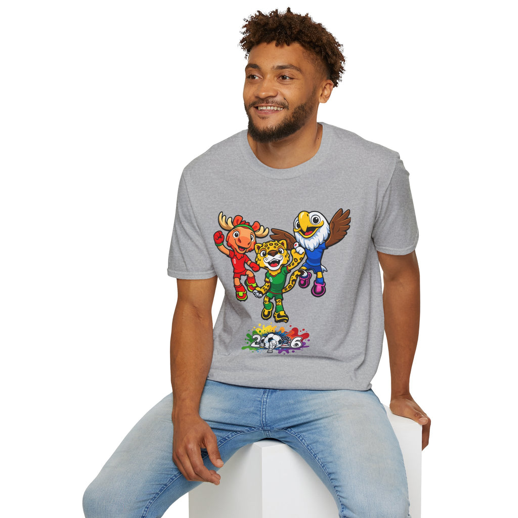 Kids Mascot Team T-Shirt — Cheerful Moose, Cheetah & Eagle Design