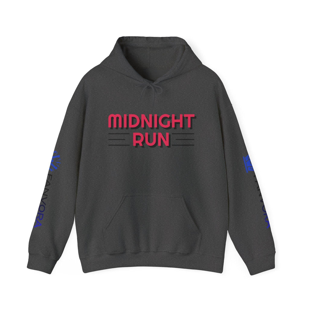Unisex Midnight Run Hoodie — Retro Palm Beach Graphic Hooded Sweatshirt.