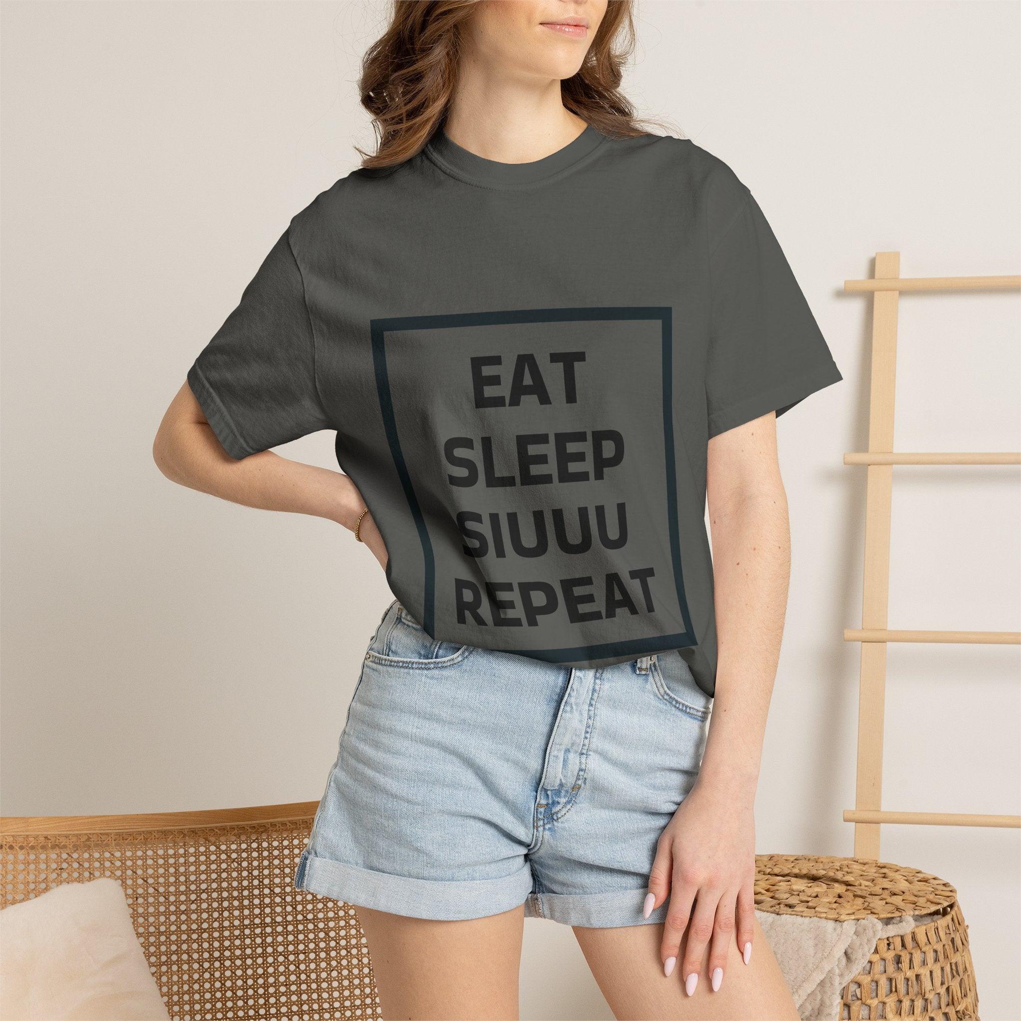 Unisex CR7 Fans Siuuu T-Shirt — Eat Sleep Siuuu Repeat Graphic Tee.
